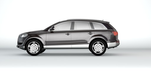 Generic black car - 3d rendering on white