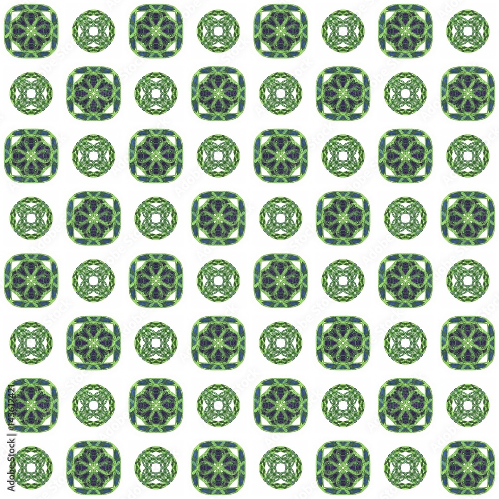 Fototapete seamless texture with 3d rendering abstract fractal green pattern