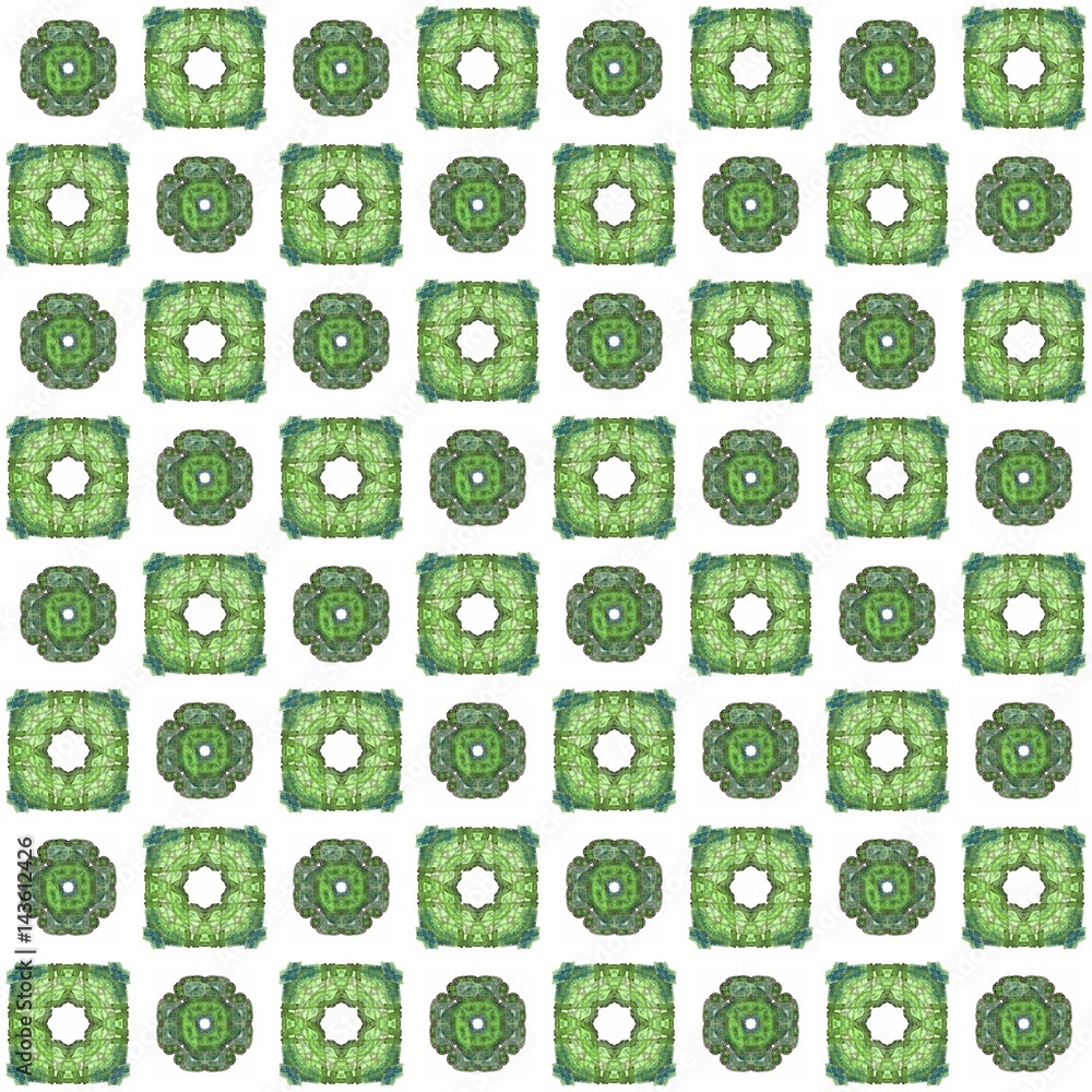 Fototapete seamless texture with 3d rendering abstract fractal green pattern