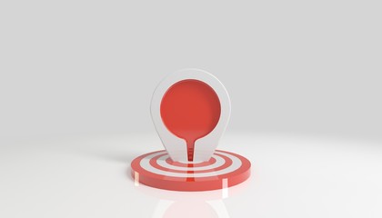 hit the target and be on top concept isolated on white 3d rendering