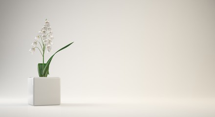 3d rendering of a flower pot for interior or conceptual design