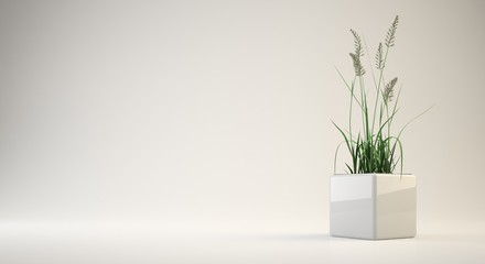 3d rendering of a flower pot for interior or conceptual design