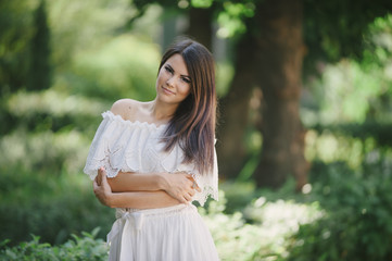 Fototapeta premium brunette in a dress