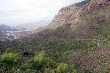 Blick ins Tal von San Nicolas de Tolentino, Gran Canaria, Kanaren, Spanien
