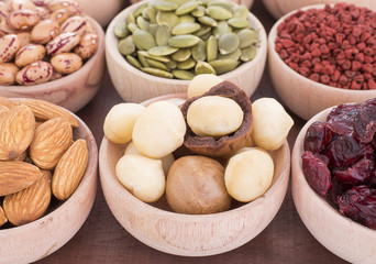 Macadamia nut compared to other foods.