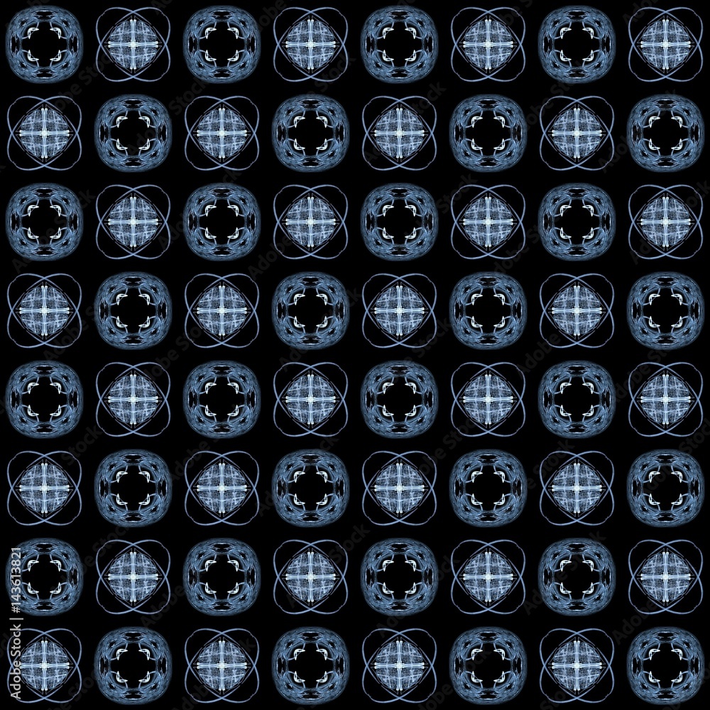 Aufkleber seamless texture with 3d rendering abstract fractal blue pattern