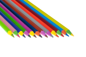 Colour pencils isolated on white background