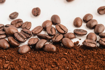 coffee beans isolated on white background