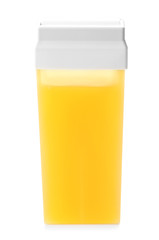 Liposoluble wax cartridge on white background