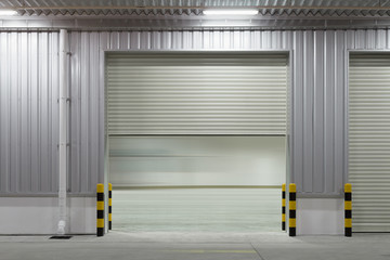 Roller door or roller shutter. Also called security door or security shutter with automatic system....