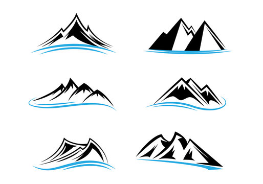 mountain icon two colors