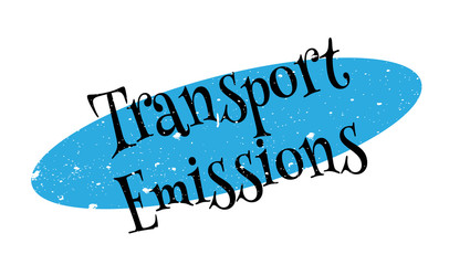 Transport Emissions rubber stamp. Grunge design with dust scratches. Effects can be easily removed for a clean, crisp look. Color is easily changed.