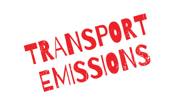 Transport Emissions rubber stamp. Grunge design with dust scratches. Effects can be easily removed for a clean, crisp look. Color is easily changed.