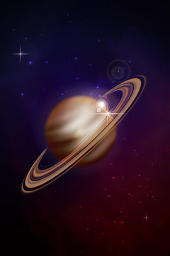 Planet saturn background. Vector