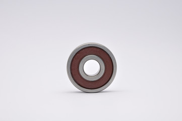 Ball bearings on white background