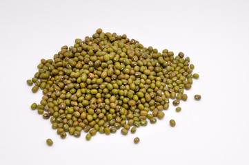 green beans on white background