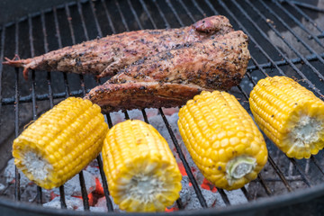 pork fillets on a barbecue