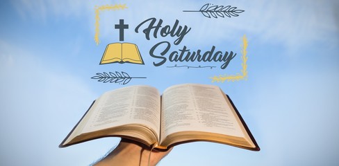 Composite image of easter message