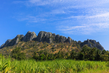 Landscape of mountain and blue sky
