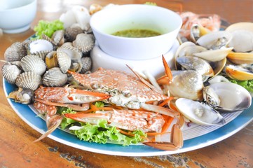 steamed crab and steamed shell