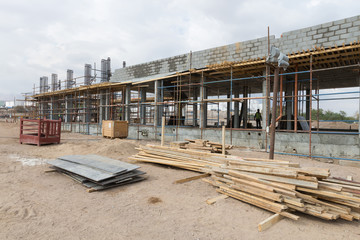 Aqaba, Jordan, 10/10/2015, Terminal building and Foundation construction at the Aqaba new port