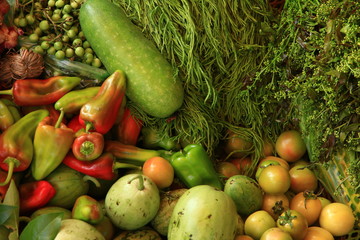 Fresh Produce at the Old Market (Psar Chas) in Siem Reap, Cambodia
