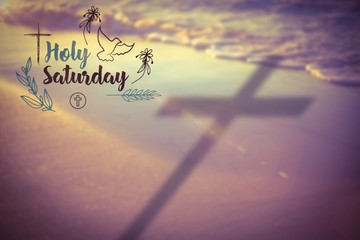 Composite image of easter message