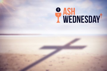 Composite image of ash wednesday text against white background  - Powered by Adobe