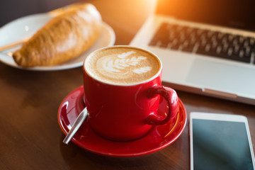 latte with laptop