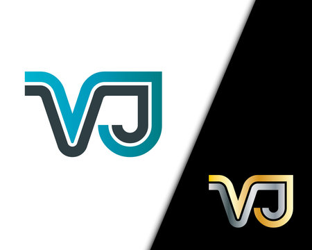 Initial Letter VJ Linked Design Logo