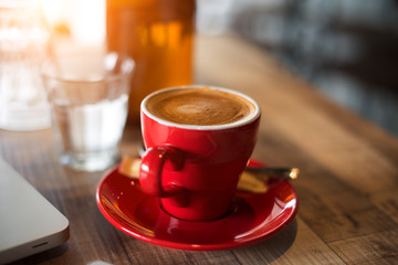 vintage tone latte in a cup