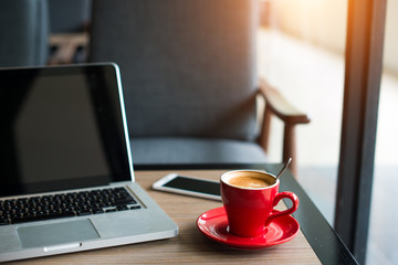 latte with laptop