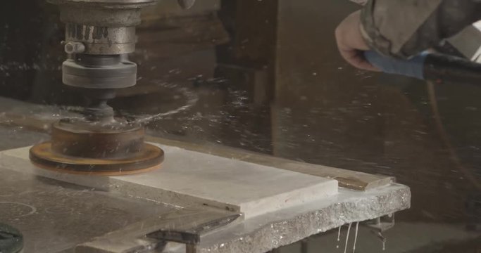 Polishing machine. Polish marble stone granite