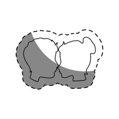 couple silhouette with hearts