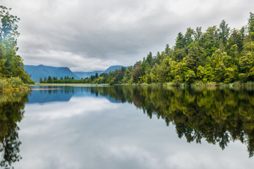 Lake Matheson, with the reflection in the water of Mt. Cook/Aoraki, NZ's highest mountain.