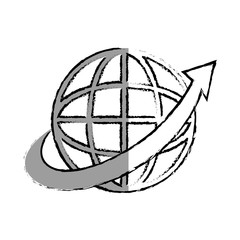 sphere with arrow around isolated icon