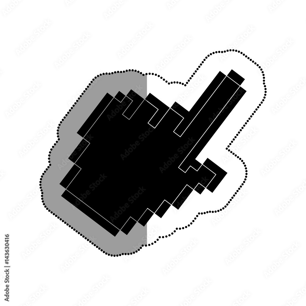 Poster hand pointer isolated icon