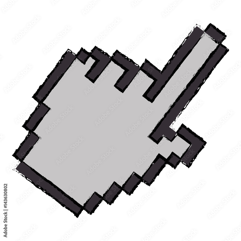 Poster hand pointer isolated icon