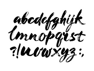 Vector Acrylic Brush Style Hand Drawn Alphabet Font