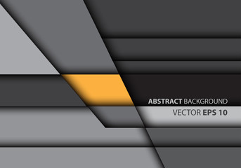 Abstract yellow on gray overlap style design modern futuristic vector illustration.