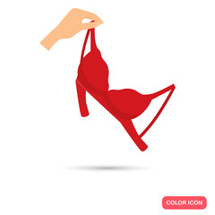 Hand with a bra color flat icon for web and mobile design
