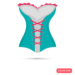 Sexy female corset color flat icon for web and mobile design