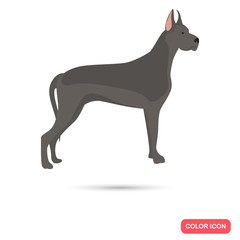 German dog color flat icon for web and mobile design