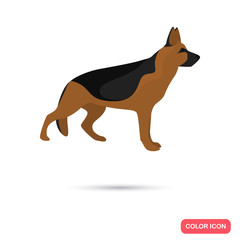 German Shepherd color flat icon for web and mobile design
