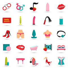 Love, sex and sex tous color flat icons set for web and mobile design