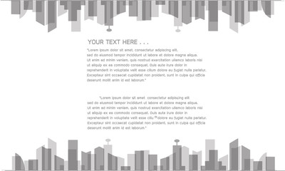 Obraz premium Web banner silhouette cityscape with copy space EPS 10.