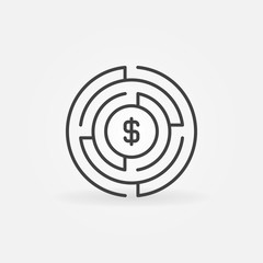 Money labyrinth concept icon