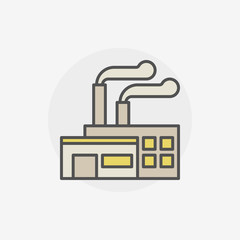 Factory building colored icon