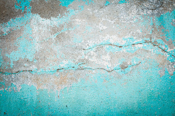 Old blue wall faded  background.