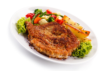 Fried pork chop with potatoes